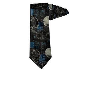 Star Wars Death Star Blue Prints Blue Black Novelty Necktie Darth Vader